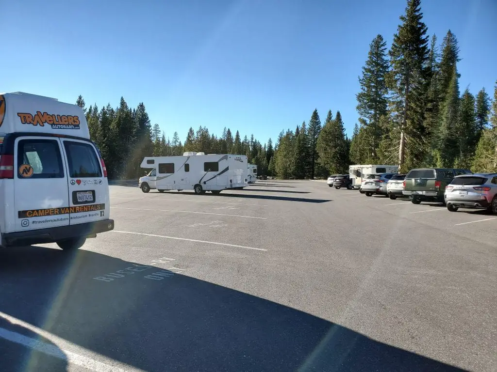 Parking at West Thumb Geyser Basin