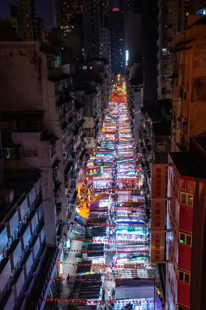 Temple Street Night Market in Hong Kong