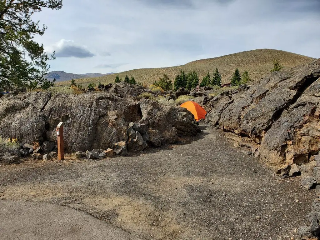 tent only site at craters of the moon campground