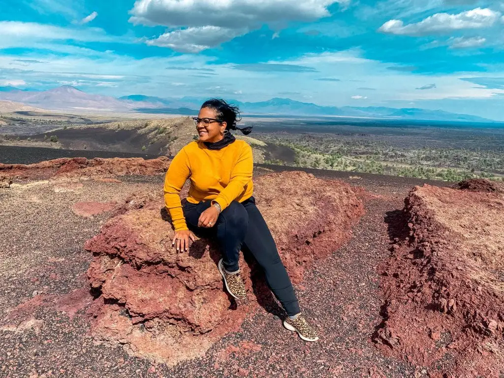 hiker at the inferno cone