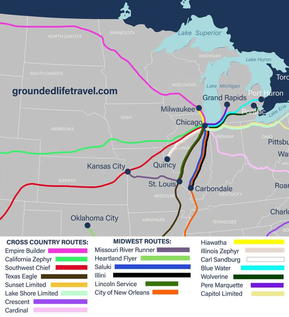 Amtrak Midwest Route Map