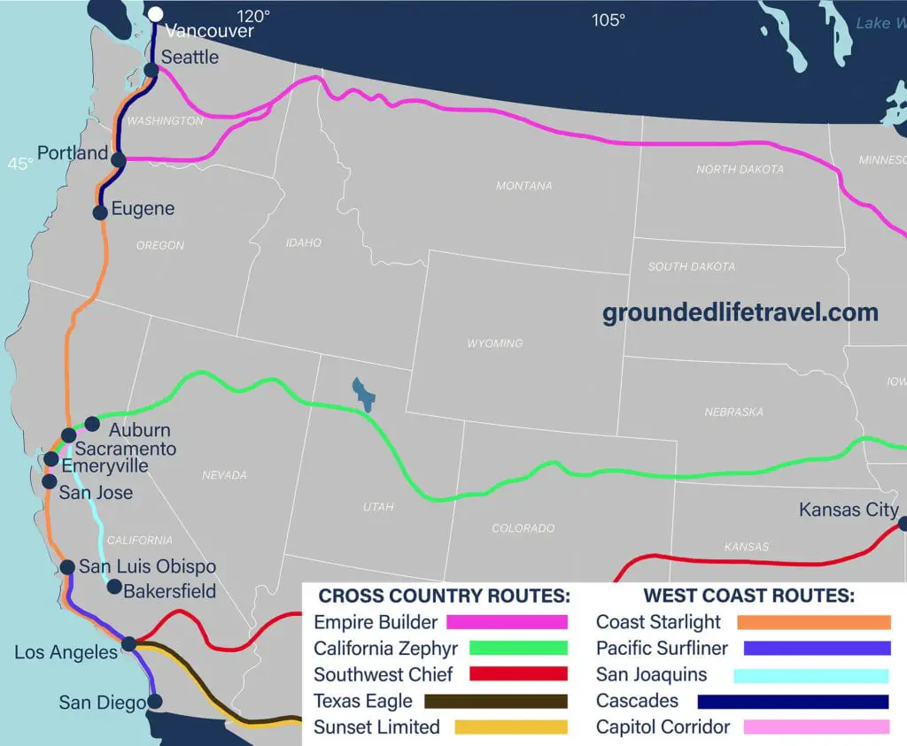 Amtrak West Coast Route Map