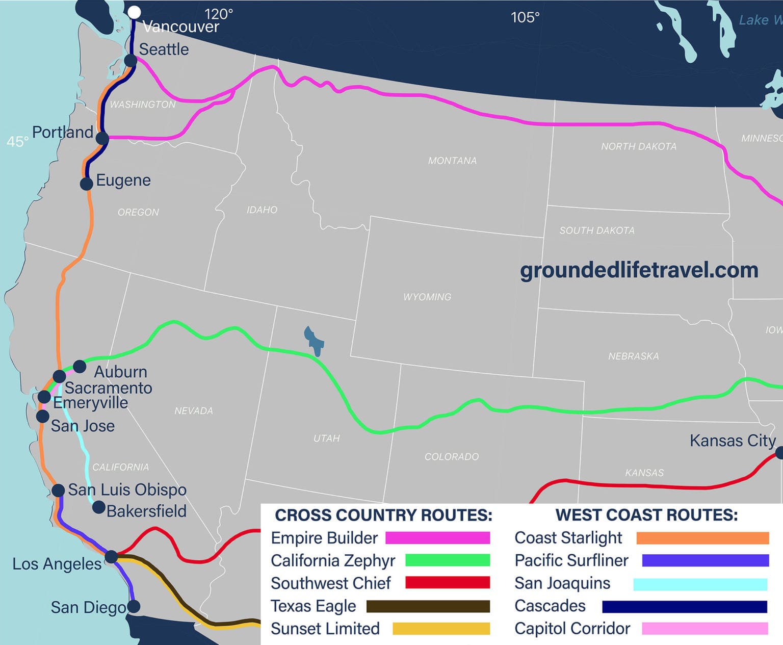 travel the west coast by train