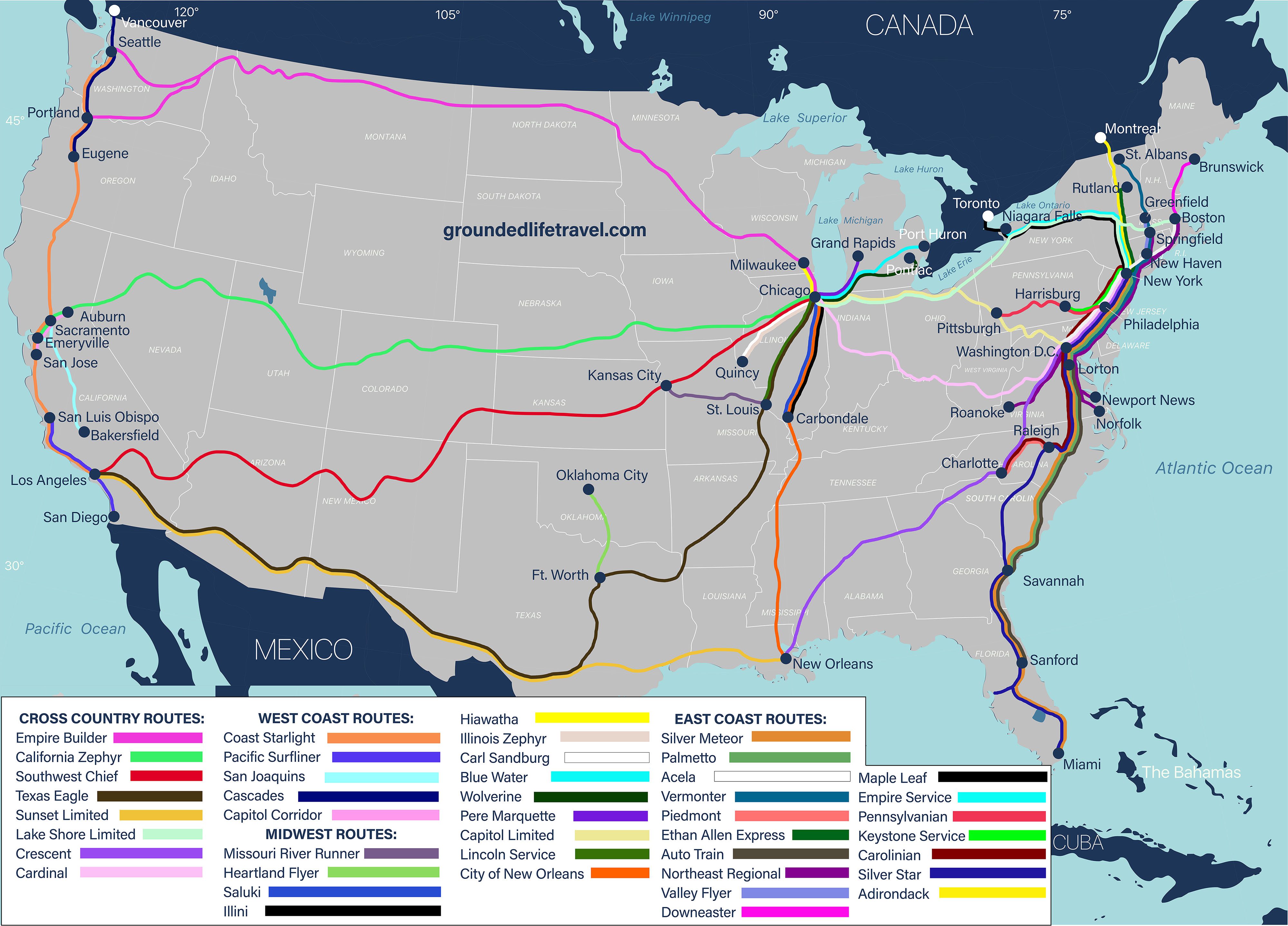 Complete Guide To Amtrak Routes | Grounded Life Travel