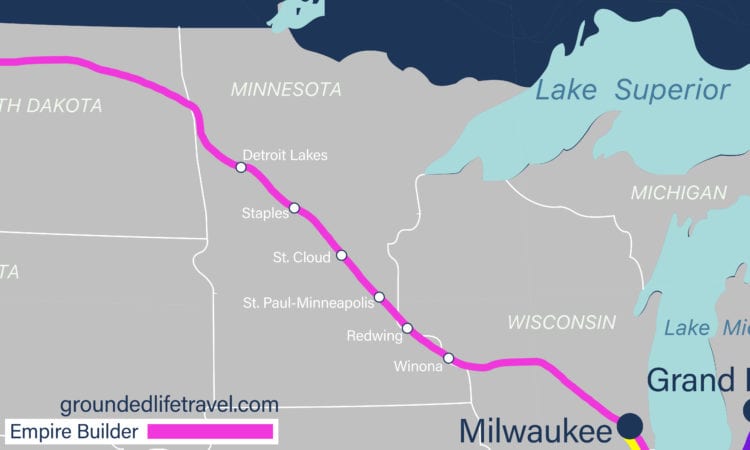 Maps of Minnesota and Iowa, St. Paul, Minnesota, and Milwaukee