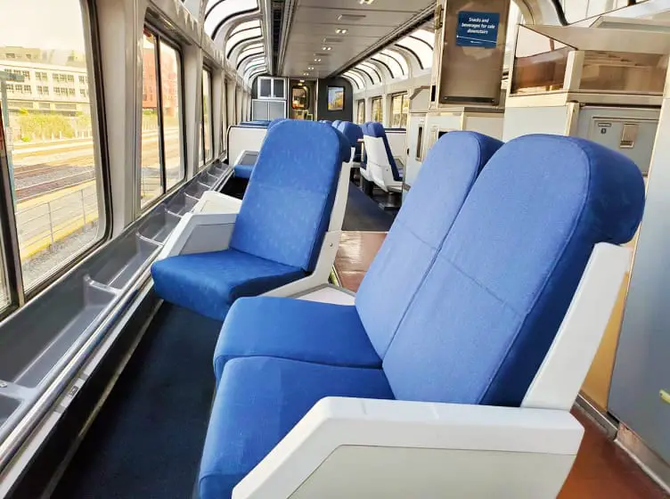 Amtrak observation car seats