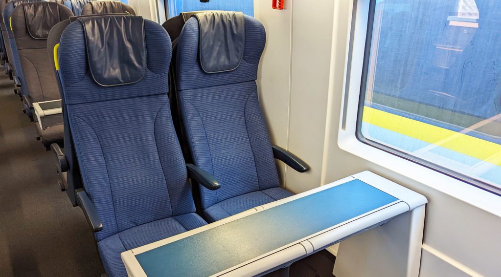 seats and tables on Eurostar