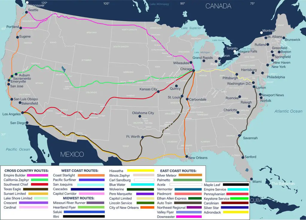 Amtrak Superliner Map
