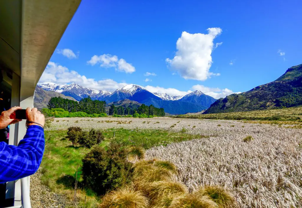 Tranzalpine train in New Zealand