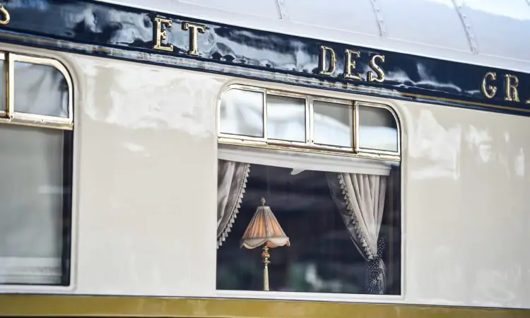 Orient Express Train passes through the Gothard Tunnel, Switzerland 